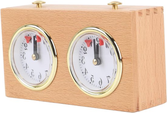 Analoge Schaakkloktimer voor Professionals, Opwindmechanisme, Duurzaam en Vintage Design, Analoge Schaakklok TAanaloge Schaakklok voor Schakers (BLACK
