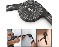 Allecto Premium - 7 inch verstekzaag gradenboog aluminium - Precisie hoekzoeker voor timmerlieden en loodgieters - 360 ° digitale meter bouwambachten - Binnen buiten verstek
