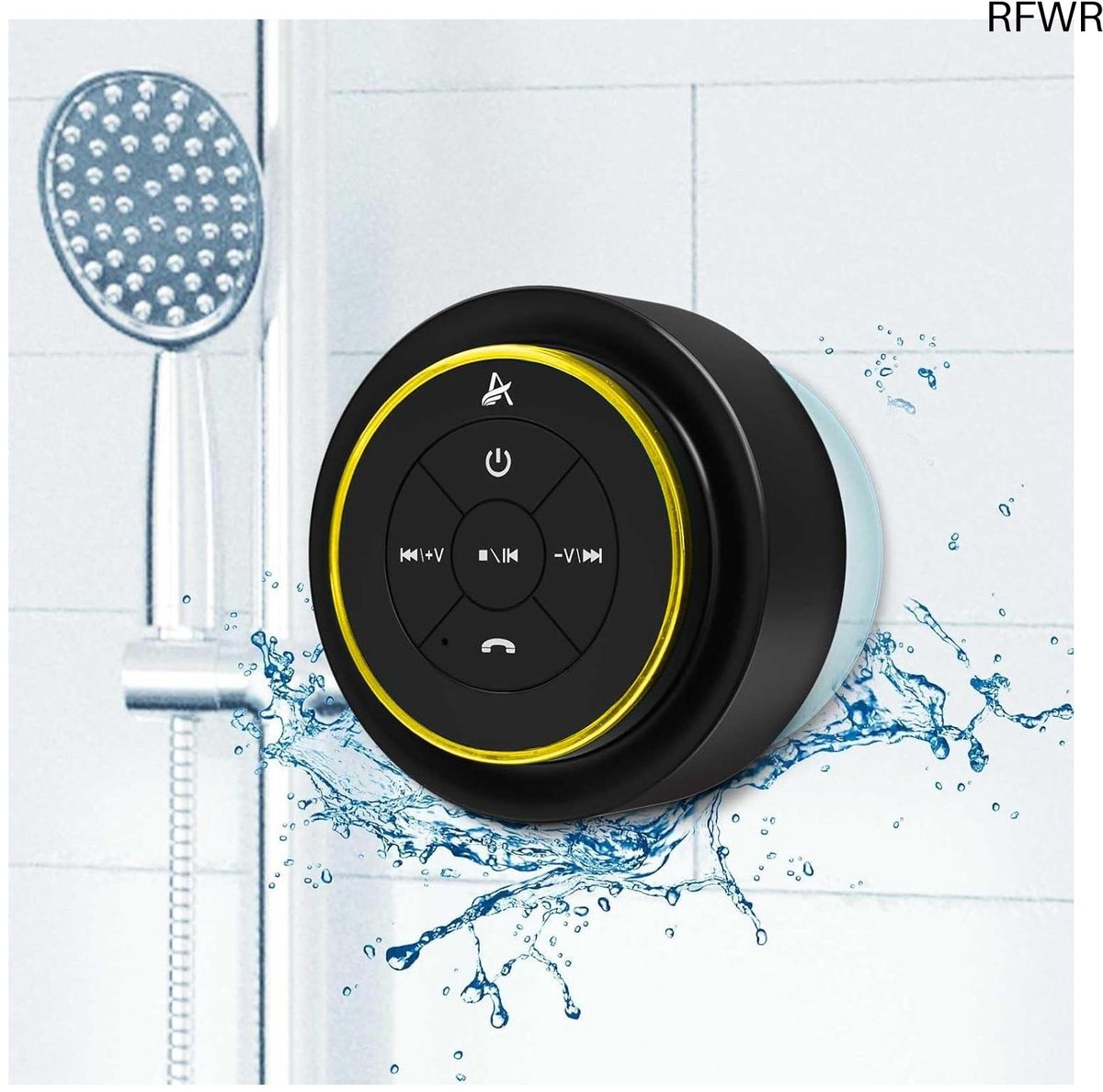RFWR® Waterdichte Bluetooth Douche Luidspreker met Zuignap en Ingebouwde Microfoon – Crystal Sound en Rijke Bassen