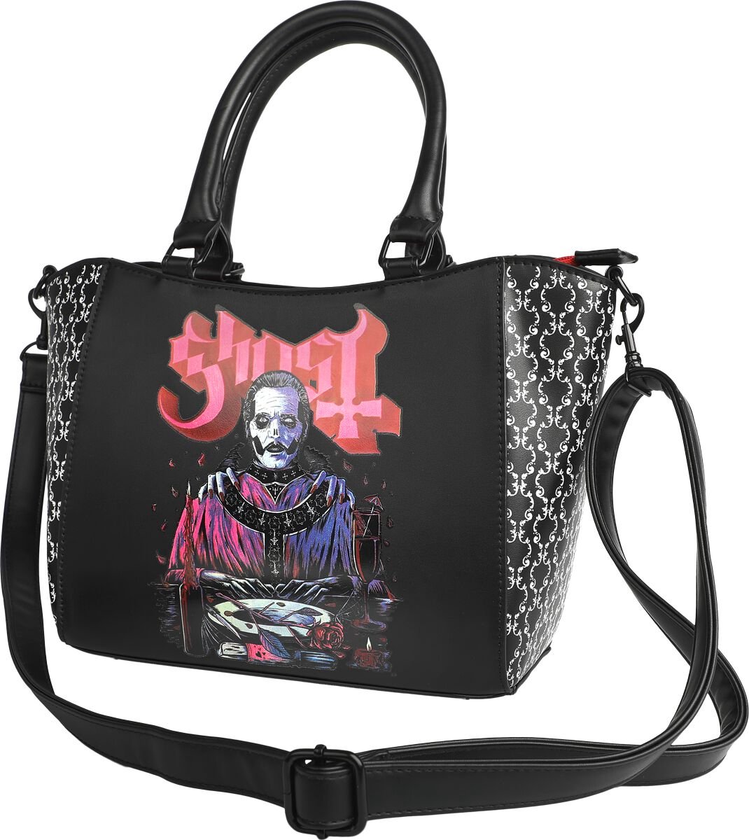 Ghost Papa Dames Handtas - zwart/wit/rood - Standard
