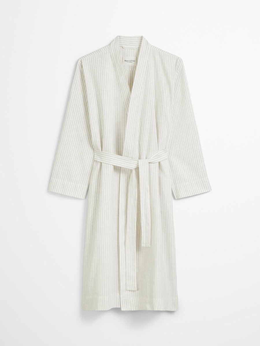 Marc O'Polo Classic Fine Stripe Kimono Grey mist - M