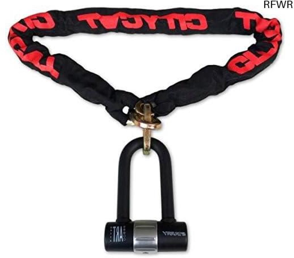 RFWR® Ketting slot met sleutels - 120 cm - Zwart - Staal