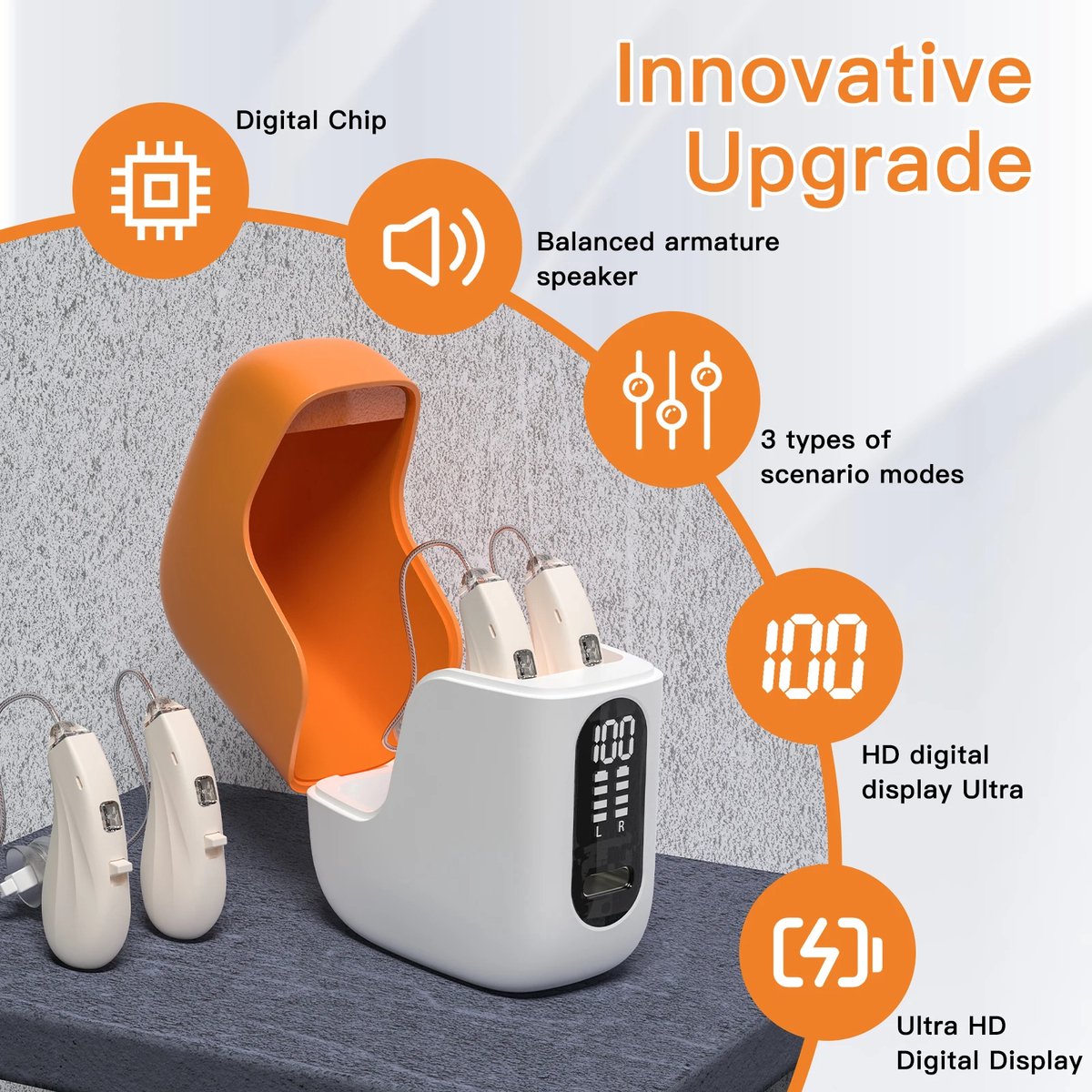 Pro Care Excellent Quality® 2x DSP Intelligent digitaal Gehoorapparaat- Auto - Tinnitus Masking & Noise Reduction - Gehoorversterker - Easy Click - Oplaadbare LED Li/Re Box - Kleur Beige