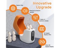 Pro Care Excellent Quality® 2x DSP Intelligent digitaal Gehoorapparaat- Auto - Tinnitus Masking & Noise Reduction - Gehoorversterker - Easy Click - Oplaadbare LED Li/Re Box - Kleur Beige