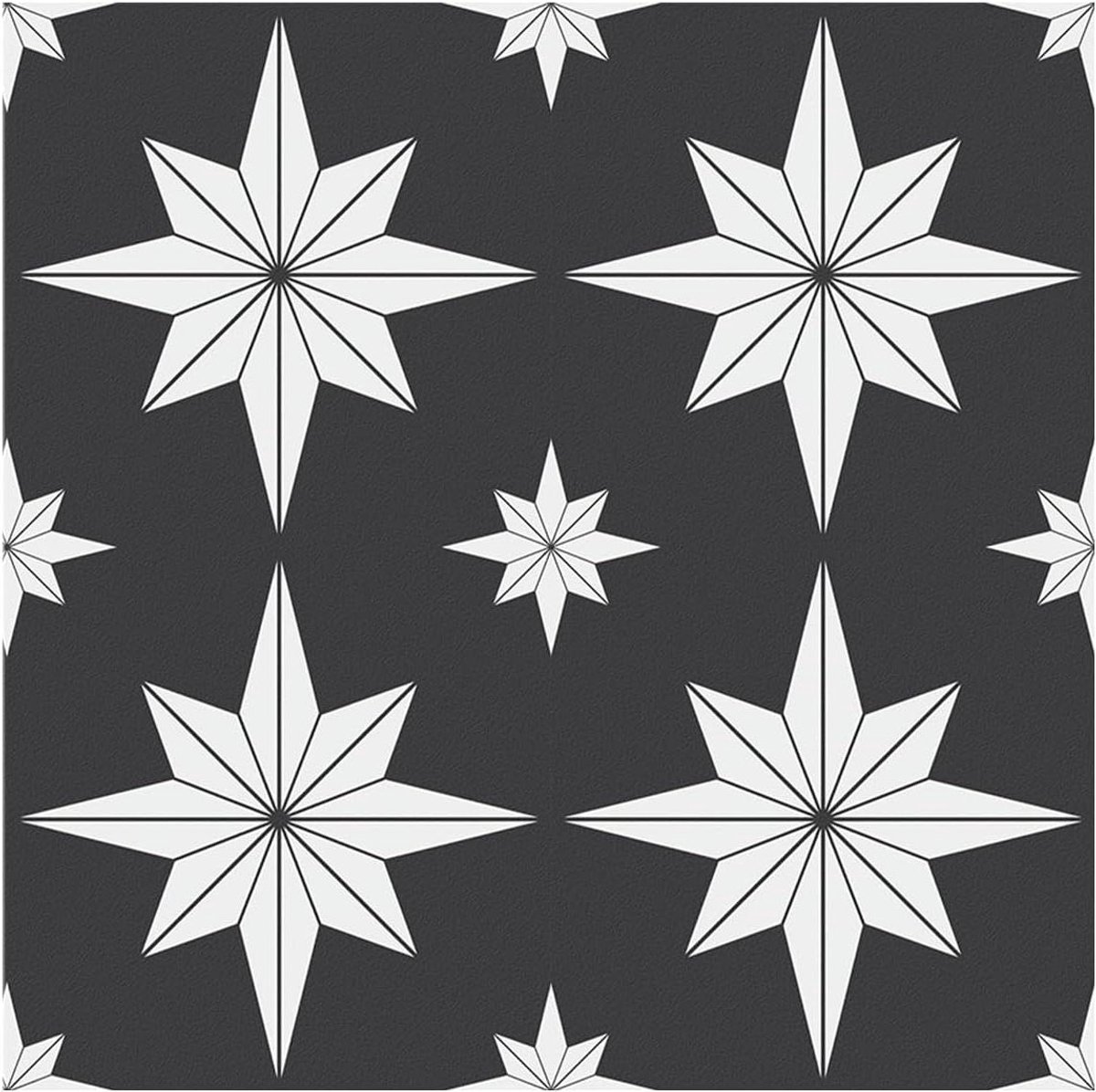 - Zelfklevende Witte Poolster Vinyl Vloertegelsticker - Set van 24 - Waterdicht - Keuken en Badkamer - 30 x 30 cm
