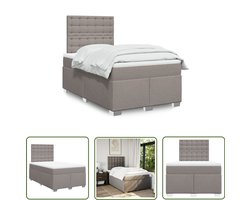vidaXL Draaibare Sleutel - Dynamische Sleutel - Boxspring met matras stof taupe 120x190 cm - Gereedschapset - Mechanica - Draper Tools