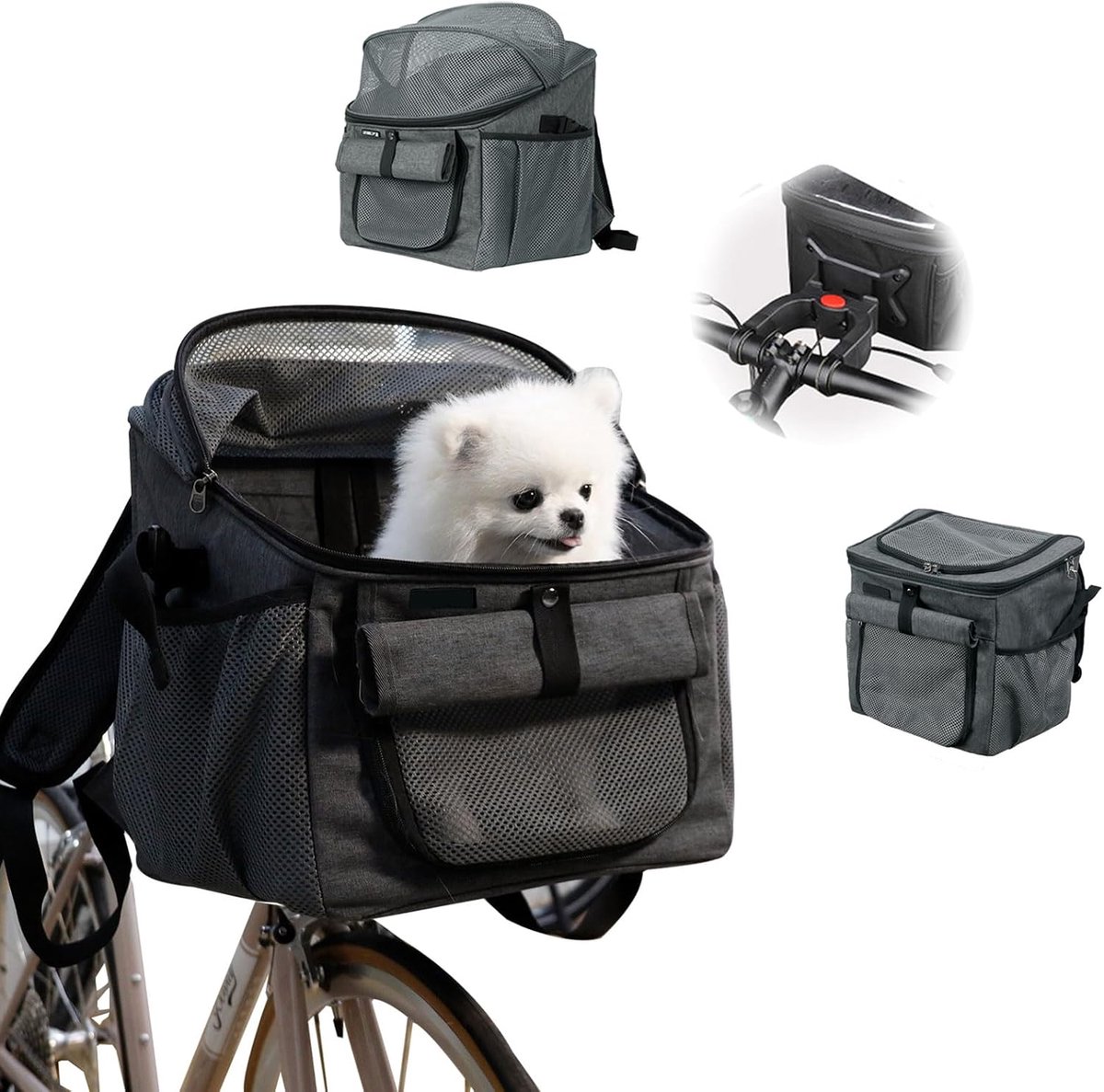 Lexium Hondenfietsmand Elektrische Fiets - Hondenfietsmand - Fietsmand Hond Voorrop - Honden Fietstas