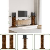 vidaXL Speakerstandaards 2 st 30x30x60 cm bewerkt hout gerookt eiken