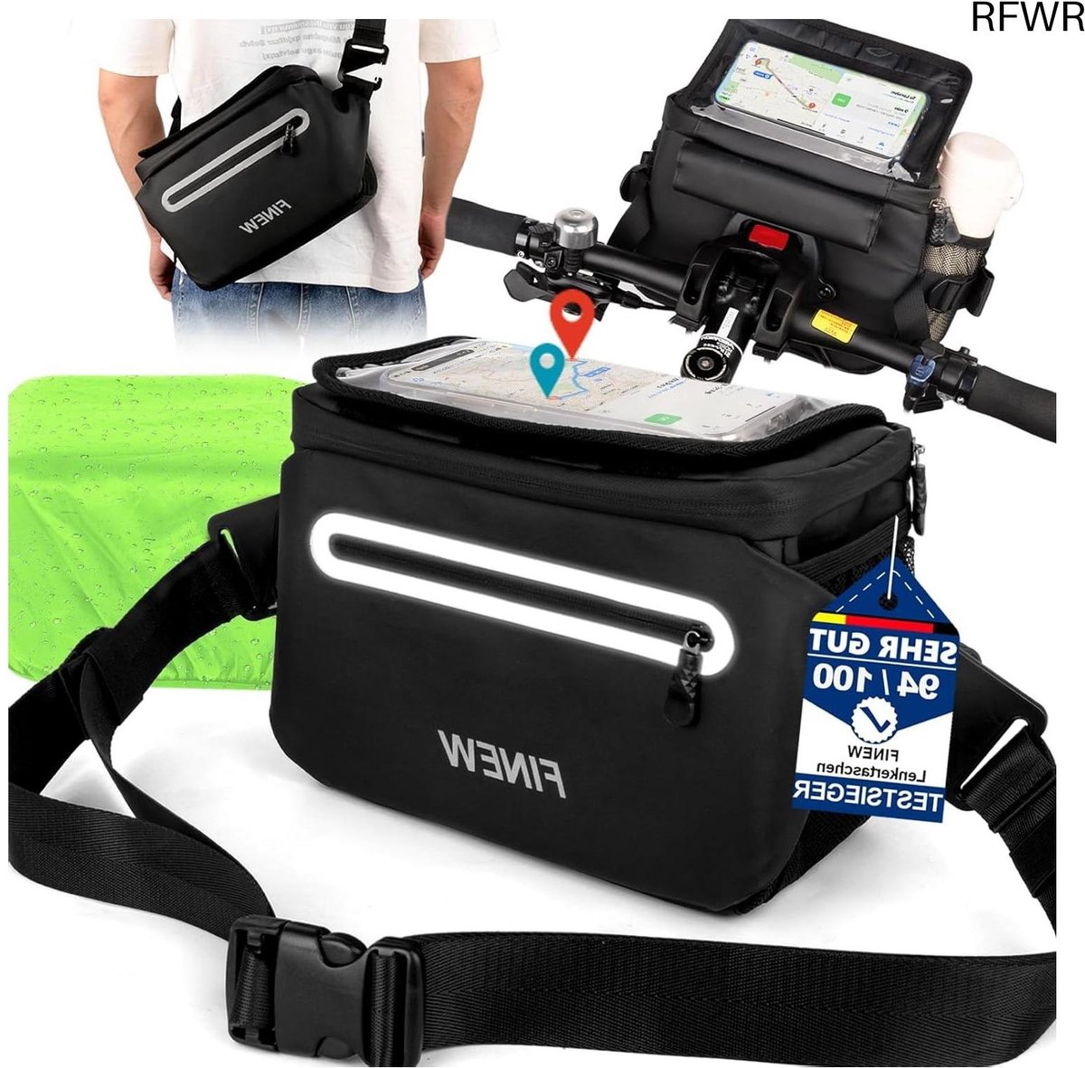 RFWR® Waterdichte 3-in-1 fietstas met stuuradapter en touchscreen