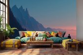 Peel & stick Fotobehang - Serenity at Sunset Reflection Wallpaper - 250x200 centimeter