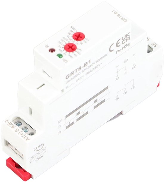 Mini power off delay relay voor DIN rail montage 12V ~ 240V - single ...