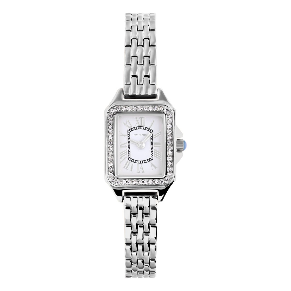 Lucardi Dames IVY N ROX stalen dameshorloge zilverkleurig met zirkonia - Horloge - Staal - Zilverkleurig - 22.50 mm