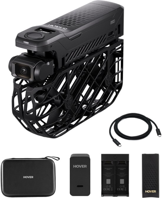 HOVERAir X1 PRO Basic Combo - Selfie Drone - 2.7K Video @ 120fps - 12MP Camera - Opvouwbaar & Lichtgewicht (191g) - Windbestendig tot windkracht 5 - Zwart