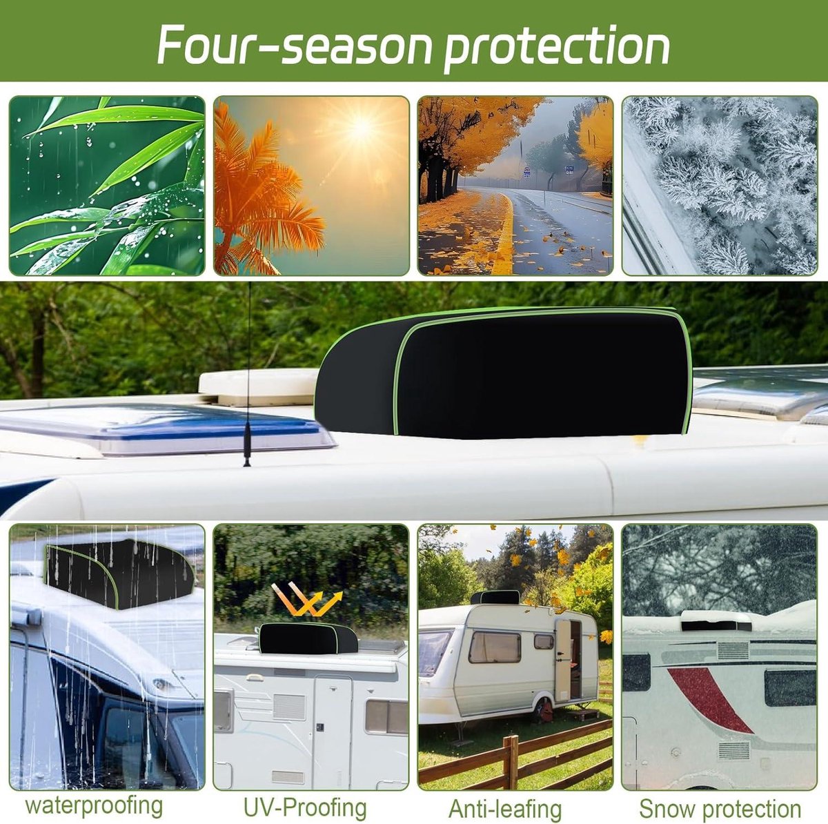 Allecto Plus - RV airconditionerhoes voor buitencampers - waterdicht - beschermhoes voor Dometic Brisk II - Coleman Mach - stofdicht - 600D - reisaanhangwagen.