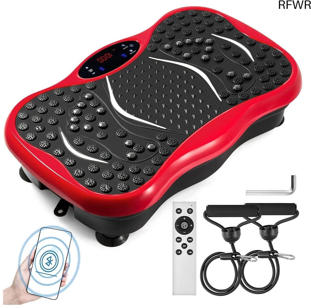 RFWR® Vibratieplatform met Weerstandsbanden en Afstandsbediening voor Vetverbranding en Gewichtsverlies