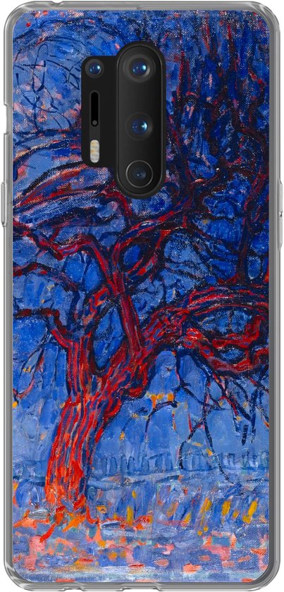 Convient pour la coque OnePlus 8 Pro - Arbre rouge - Piet Mondriaan - Coque de téléphone en Siliconen