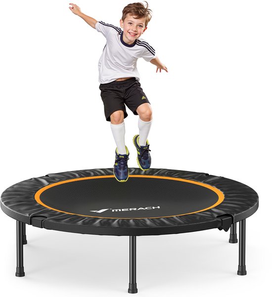 MERACH Fitness Trampoline Ø122 cm – Opvouwbaar voor Indoor & Outdoor – Voor Kinderen en Volwassenen – Max. 135 kg draagkracht – Stalen frame – Zonder handgreep