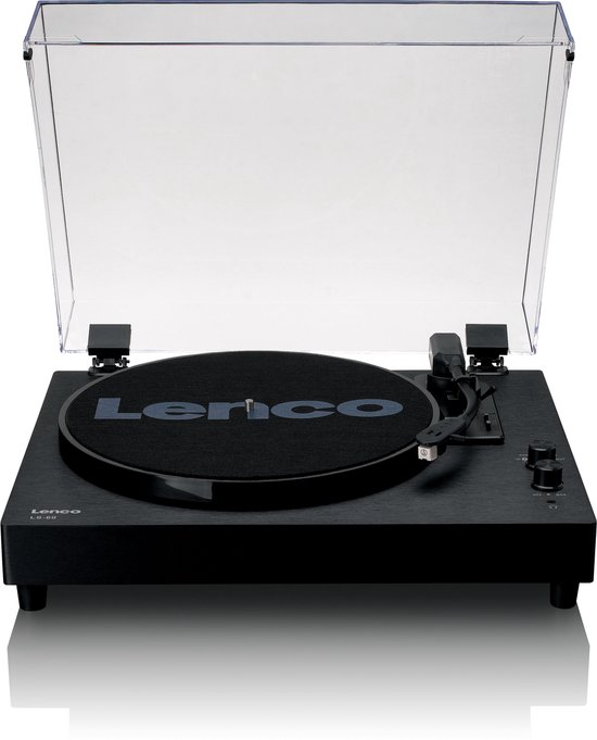 Platine vinyle Lenco - Platine vinyle en bois avec Bluetooth et haut-parleurs intégrés - LS-60BK - Zwart