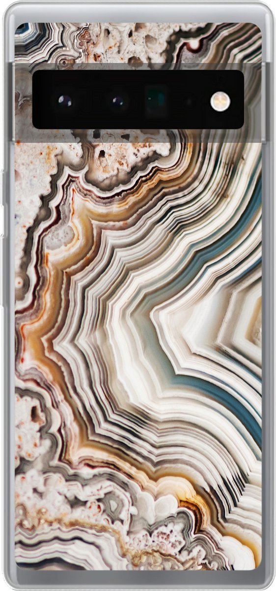 Telefoonhoesje Geschikt voor Google Pixel 6 Pro hoesje - Natuursteen - Close up - Patronen - Siliconen Telefoonhoesje Telefoonhoesje