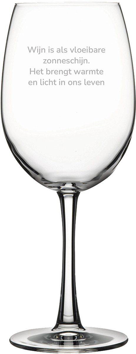 Gegraveerde Rode wijnglas 46cl Wijn is als vloeibare zonneschijn