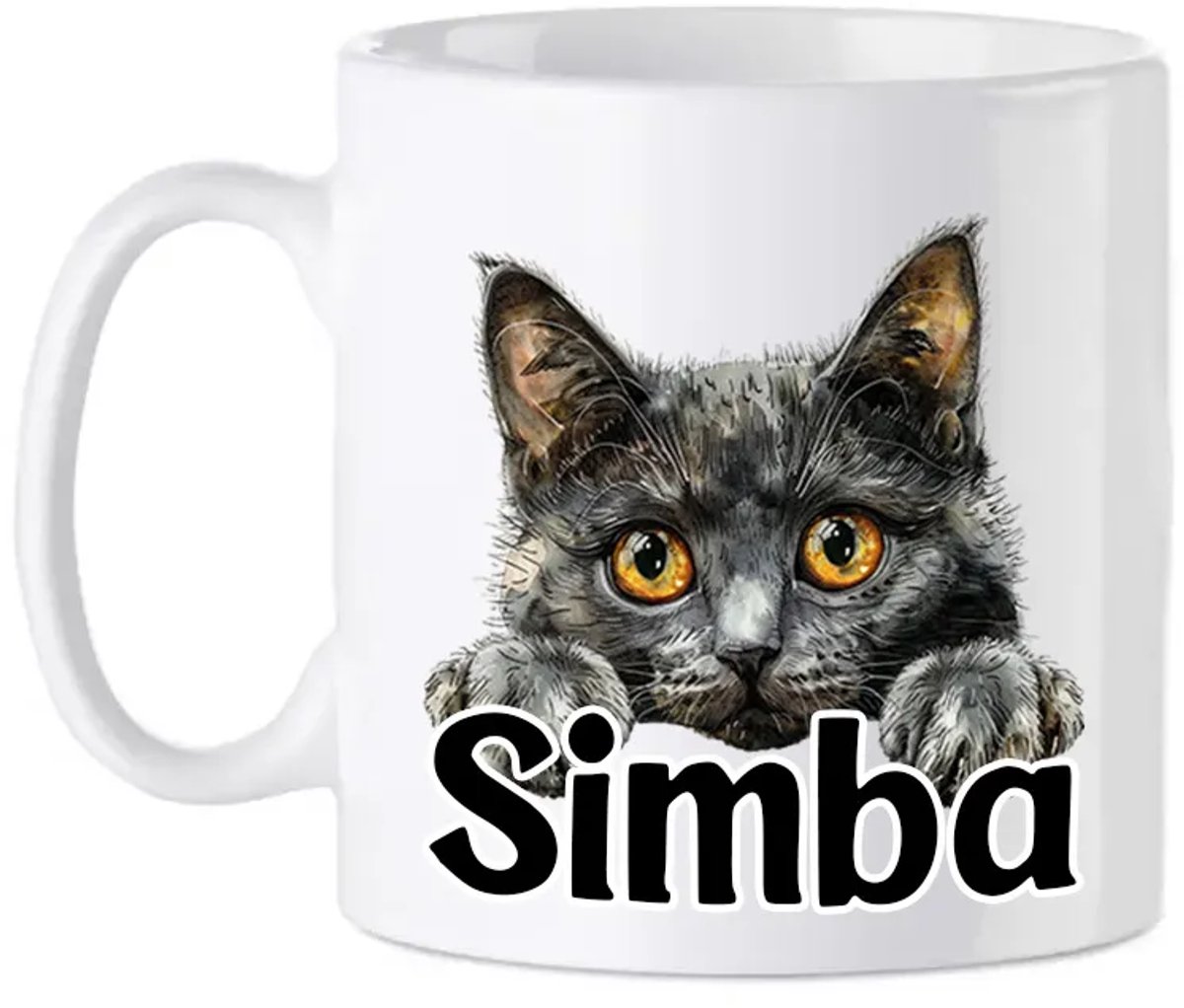 Cymric mok met naam - Kattenmok - Gepersonaliseerd - Cadeautip