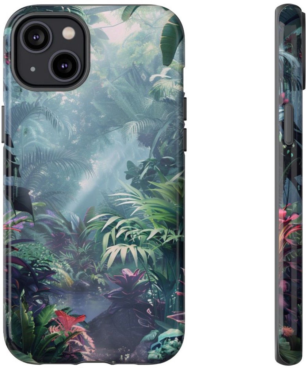 Weelderige Tropische Jungle – Telefoonhoesje Geschikt voor iPhone 14 Plus
