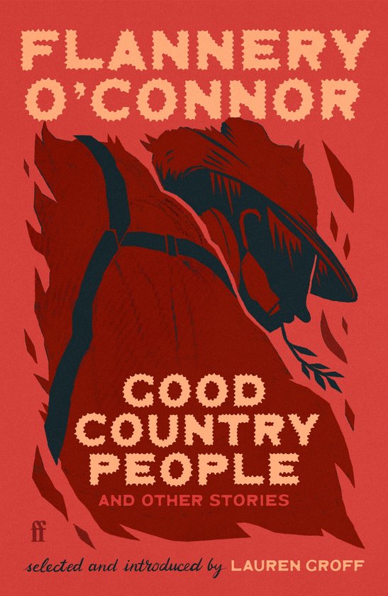 Boekomslag voor Flannery O'Connor's 'Good Country People and Other Stories' in rood met donkerrode en crème tekst.