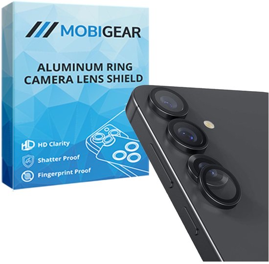 Protection d'écran Mobigear compatible avec Samsung Galaxy S25 Verres | Protection d'objectif Mobigear pour appareil photo simple - Compatible avec les étuis - Zwart