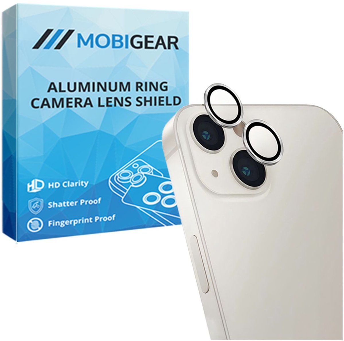 Mobigear Screenprotector geschikt voor Apple iPhone 14 Plus Glazen | Mobigear Single Camera Lens Protector - Case Friendly - Sterrenlicht