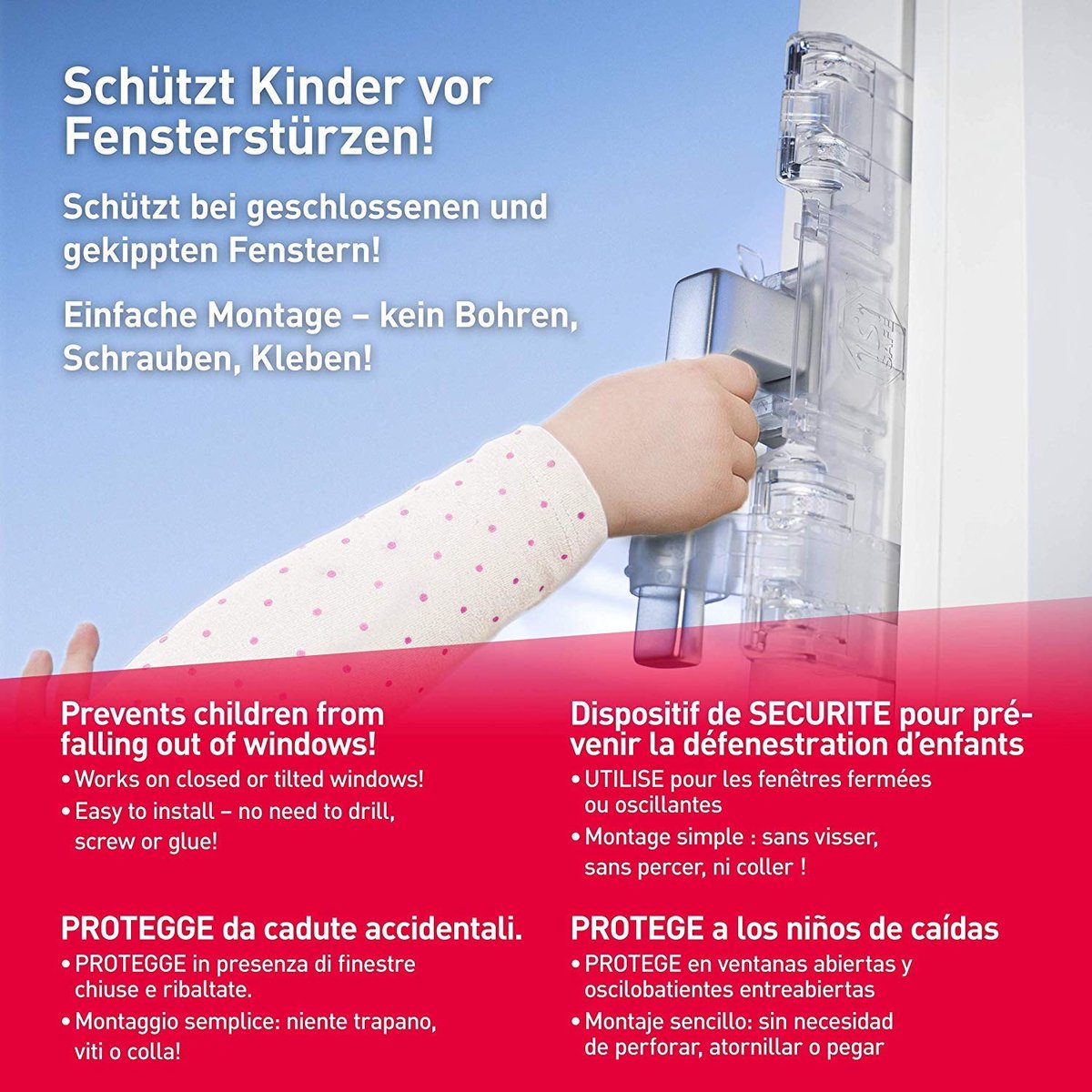 Image of 1 x ISI SAFE raam-, balkon- en terrasdeurbeveiliging, gereedschapsloze installatie, geen schade aan het raam, veilig, zelfs op vakantie, getest