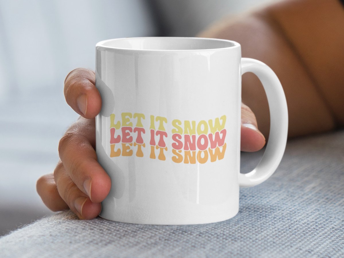 Kerst Mok met Retro Let It Snow Design, Winterse Mok, Feestdagen Mok, Kerstcadeau Idee