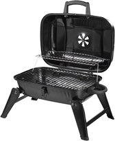 Barbecue - Houtskool - Rechthoekige houtskool BBQ - Camping BBQ - Draagbaar - Zwart