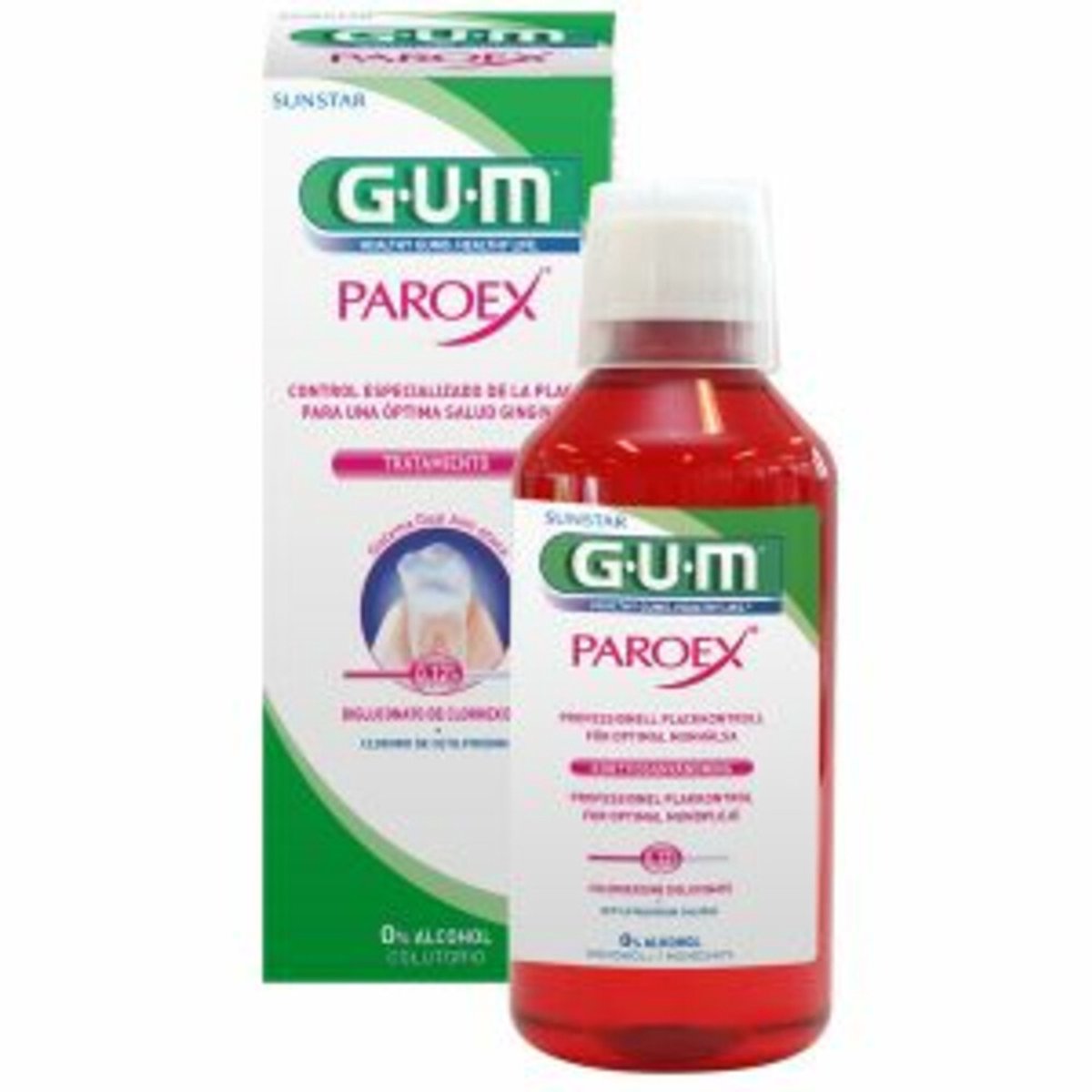 Goedkoopste 4x GUM Mondspoelmiddel Paroex 300 ml
