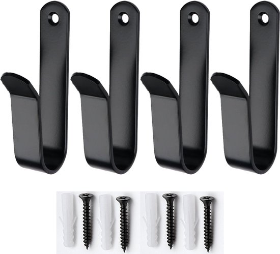 pipabiba Zwaar belastbare opberghaken, 28 cm, garagehaken voor wandmontage, organizer voor ladder, fiets, stoel, tuinslang, elektrisch gereedschap, binnen en buiten, 6 stuks (18 cm x 28 cm