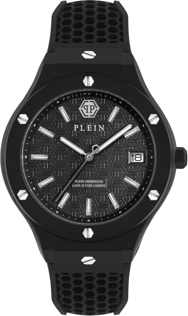 Philipp Plein Plein Underdog PWUFA0325 Horloge - Siliconen - Zwart - Ø 44 mm