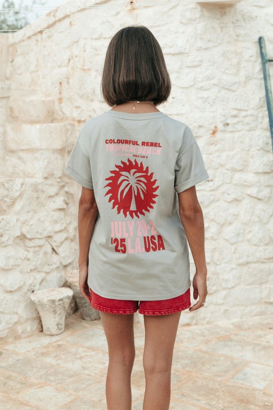 Colourful Rebel - Tropical Beach Tour Boxy Tee - Dames - T-shirts - S