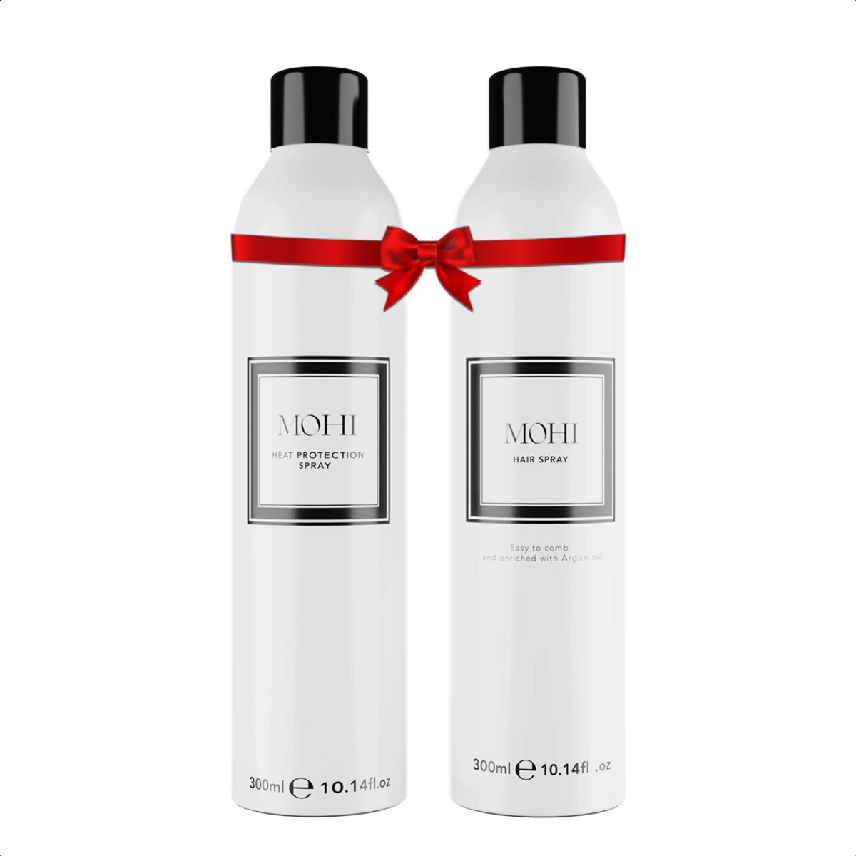 MOHI Protect & Perfect Duo - Haarspray & Heat Spray (2 x 300ml) - Haarlak met sterke hold & hittebescherming tot 230°C - Voor glanzend, pluisvrij haar