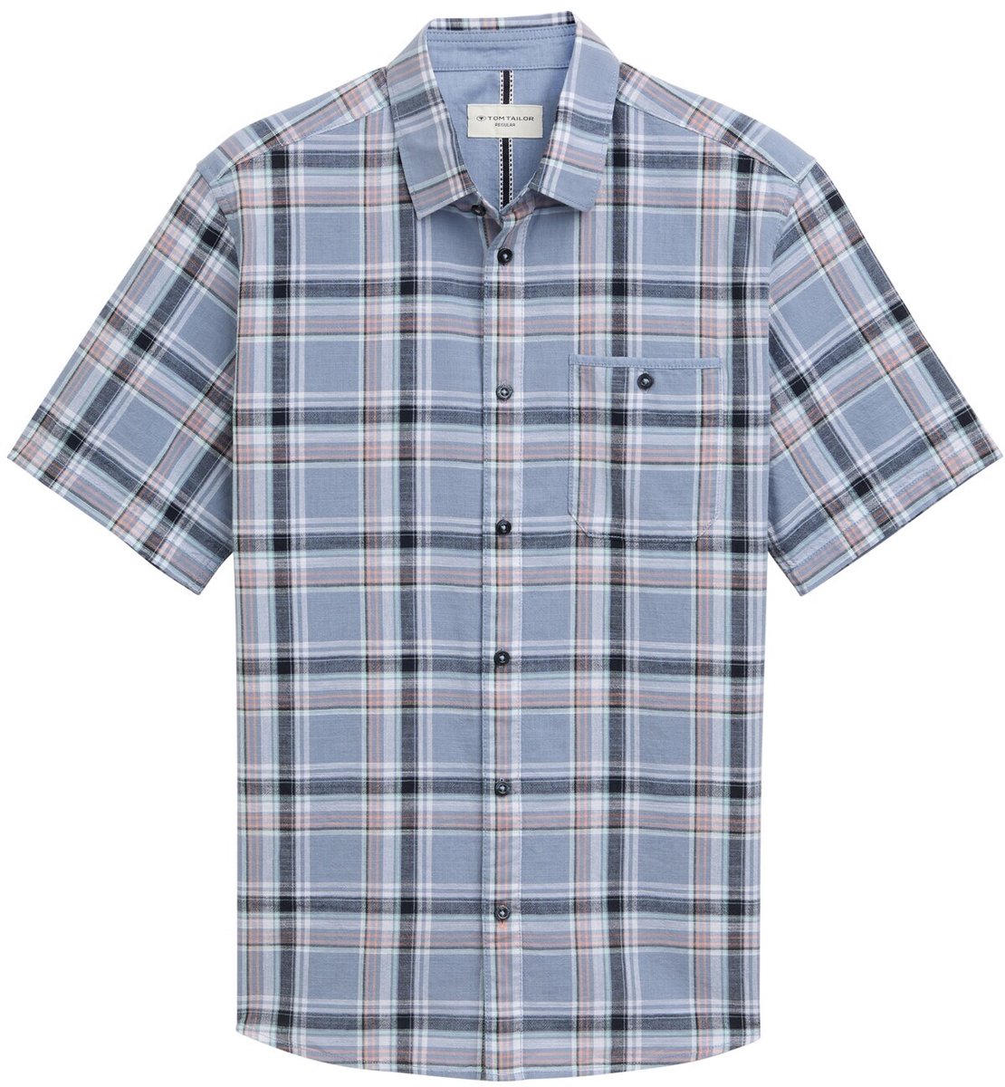 Tom Tailor Regular fit overhemd met korte mouwen en ruitpatroon