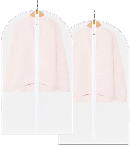 Dntorx 12 stuks kledingzakken, 120/100 x 60 cm, kledingzakken, PEVA doorschijnende kledingbeschermhoes met ritssluiting, kledinghoes ter bescherming van pak, overhemd, jurken, mantel