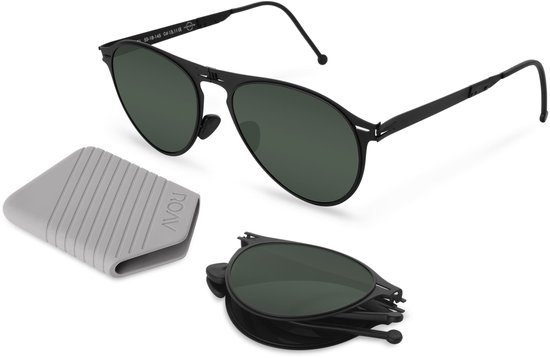 ROAV EARHART - Opvouwbare zonnebril - Polariserend UV400 - Matte Black - Grey Gradient glazen — afbeelding 5