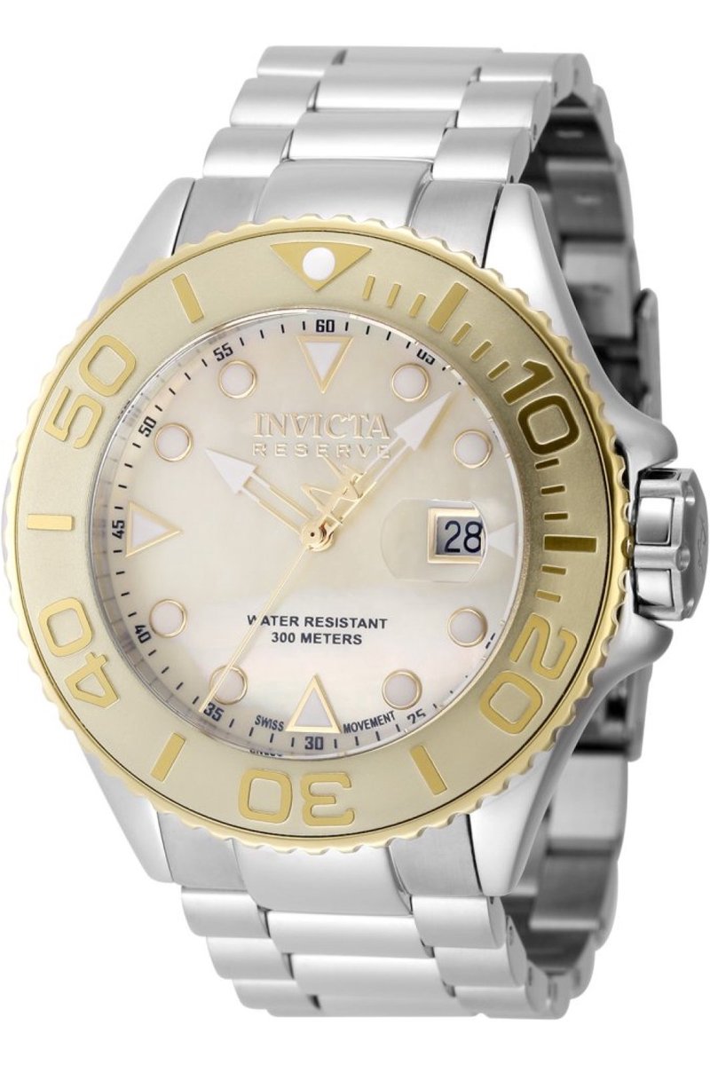 Invicta Reserve - Grand Diver 48463 Heren Horloge - Waterdicht - Analoog - Quartz Uurwerk - Roestvrij Staal met parelmoeren Wijzerplaat - 52mm