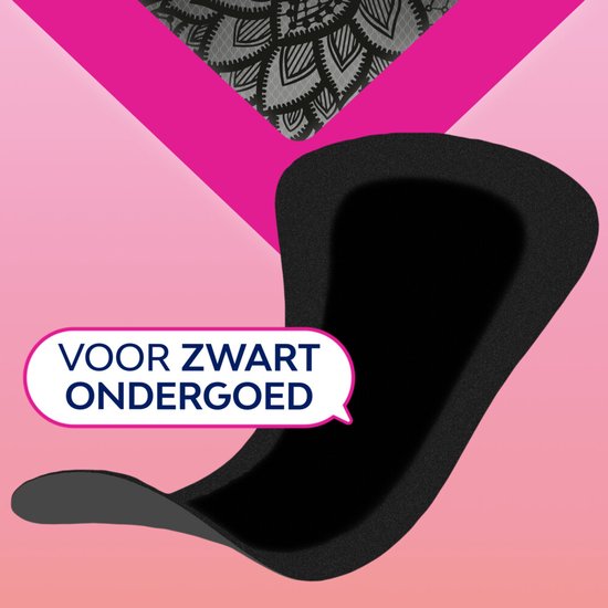 Zwart inlegkruisje met de tekst 'VOOR ZWART ONDERGOED'.