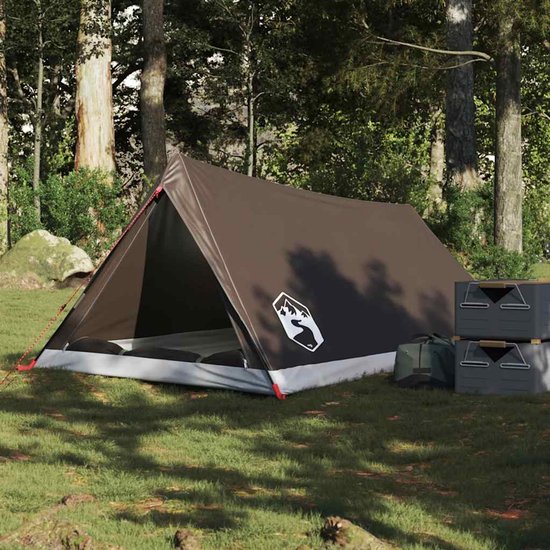 vidaXL - Tent - 2-persoons - waterdicht - bruin van Merkloos — afbeelding 3