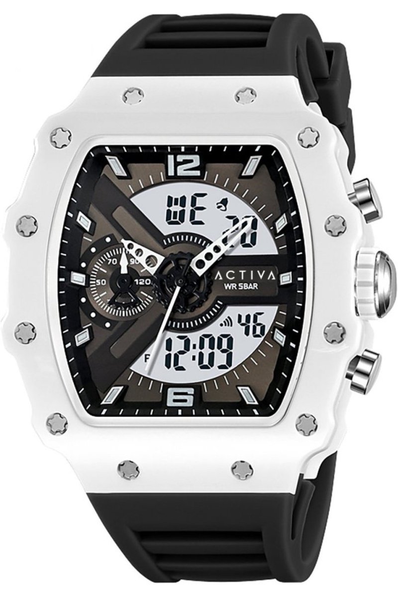 Activa x Invicta DIGITAL ESSENTIALS ACW2398-002 Heren Horloge - Waterdicht - Digtaal - Quartz Uurwerk - Plastic met zwarte Wijzerplaat - 44mm