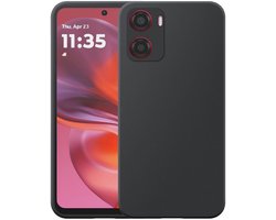 Geschikt voor Motorola Moto G05 / E15 Telefoonhoesje Flexibel Siliconen TPU hoesje - Flexible Back Cover Case Siliconen TPU - Zwart - Smartphonica geschikt voor Motorola Moto G05