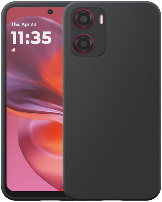 Geschikt voor Motorola Moto G05 / E15 Telefoonhoesje Flexibel Siliconen TPU hoesje - Flexible Back Cover Case Siliconen TPU - Zwart - Smartphonica geschikt voor Motorola Moto G05