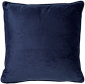 Dutch Decor FINN - kussenhoes 45x45 cm - velvet - effen kleur - Insignia Blue - donkerblauw - met rits - zonder binnenkussen
