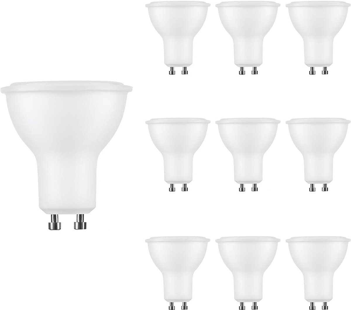 Technik GU10 LED Spot 4.7W - 350lm - 6000K - Daglicht Wit - LED Spot Lamp - Vervangt 32W Gloeilamp - 10 stuks