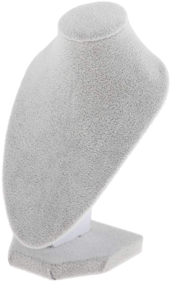 perfk Hoogwaardige sieradenstandaard, mannequin sieraden buste sieradenhouder voor kettingen hangers etc., wit, fluwelen oppervlak