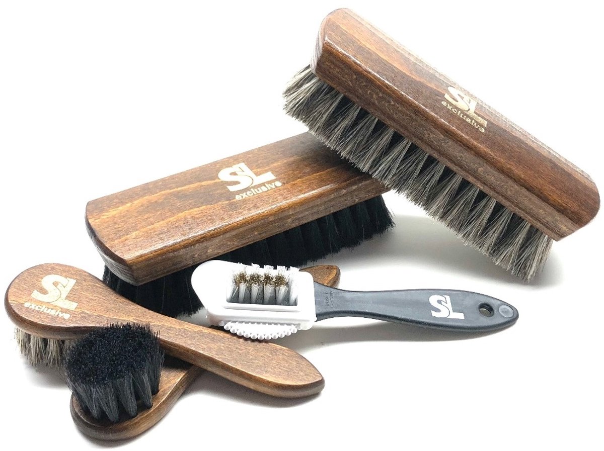 Schoenborstel set – complete borstelset met paardenhaar en suèdeborstel